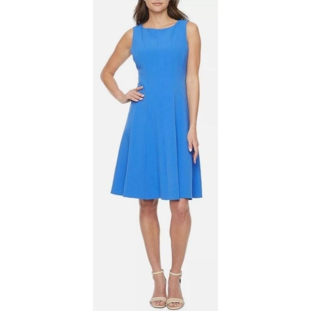 Black Label By Evan-Picone Womens Sleeveless Blue Dress Size 16